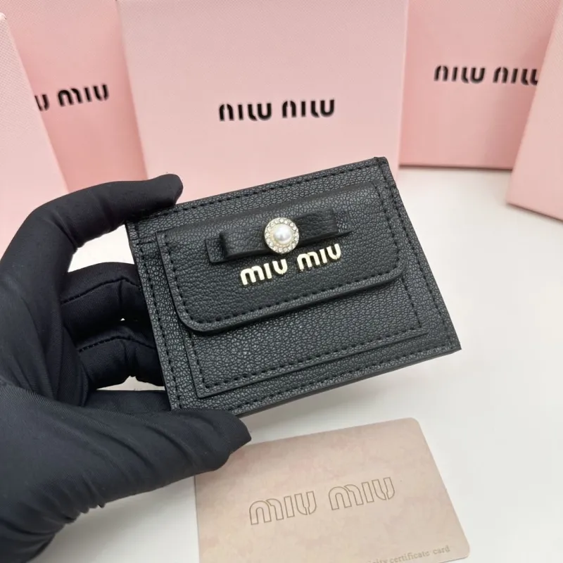 MIU MIU Black Card Holder Wallet - Image 4