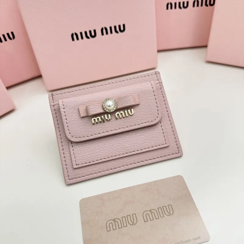Miu Miu Pink Leather Card Holder
