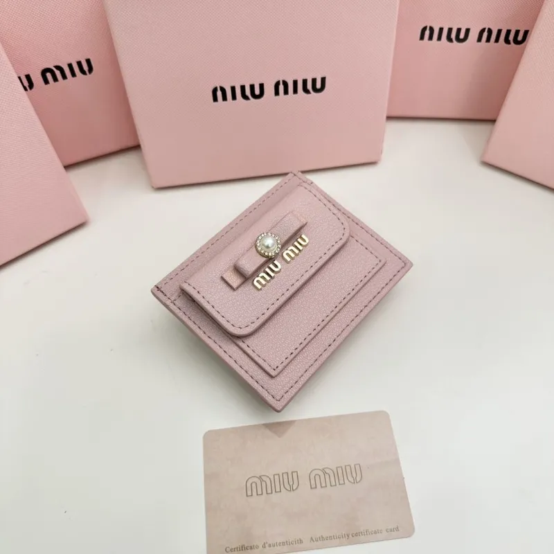 Alternative view of Miu Miu Pink Leather Card Holder