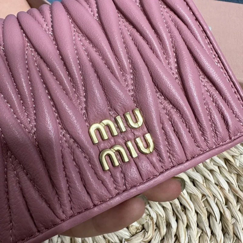 MIU MIU Pink Quilted Leather Wallet - Image 4