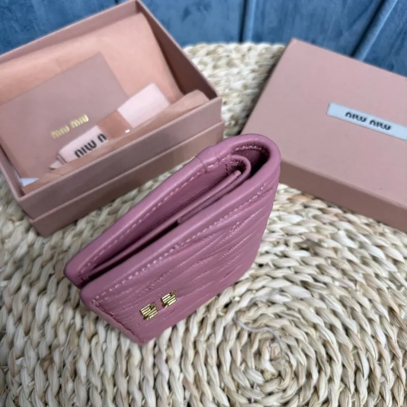 MIU MIU Pink Quilted Leather Wallet - Image 5