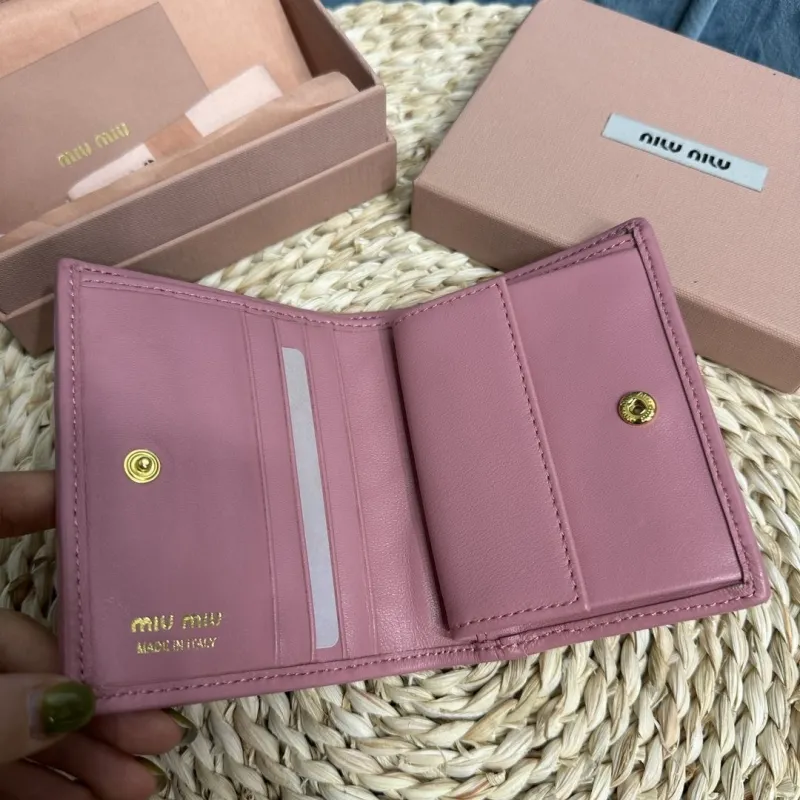 MIU MIU Pink Quilted Leather Wallet - Image 6