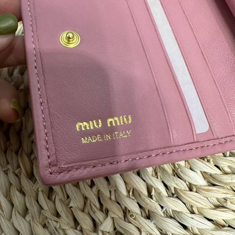 MIU MIU Pink Quilted Leather Wallet - Image 7