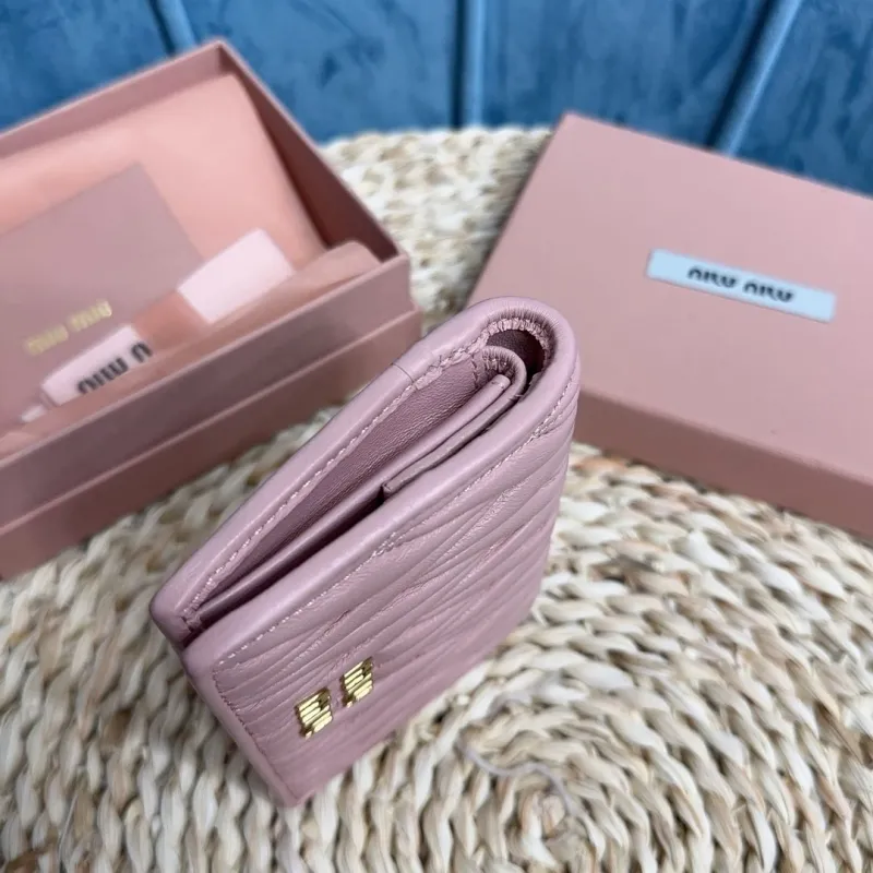 MIU MIU Pink Quilted Leather Wallet - Image 5