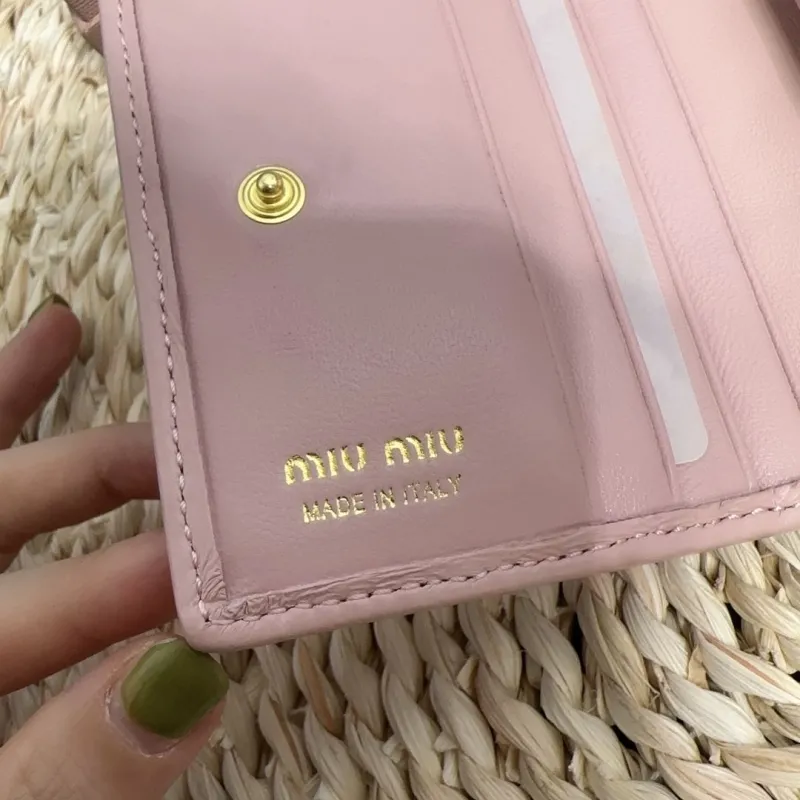 MIU MIU Pink Quilted Leather Wallet - Image 7