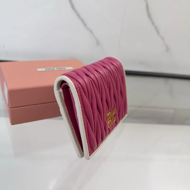 Miu Miu Pink Quilted Leather Wallet SKU 116 - Image 3