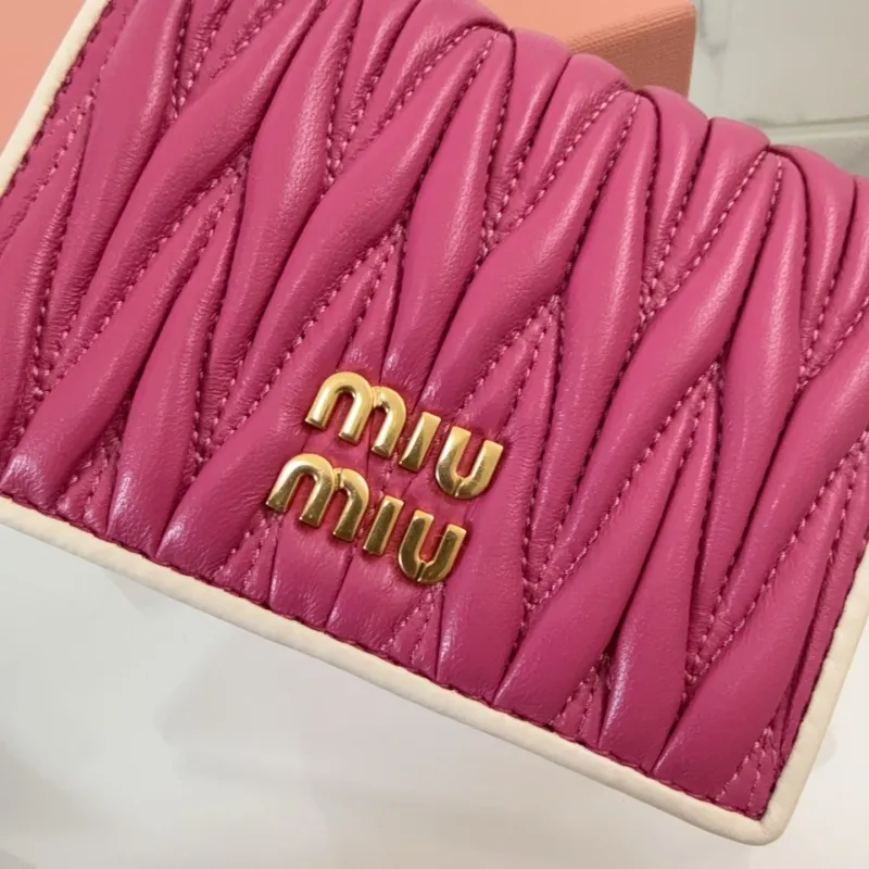 Miu Miu Pink Quilted Leather Wallet SKU 116 - Image 4