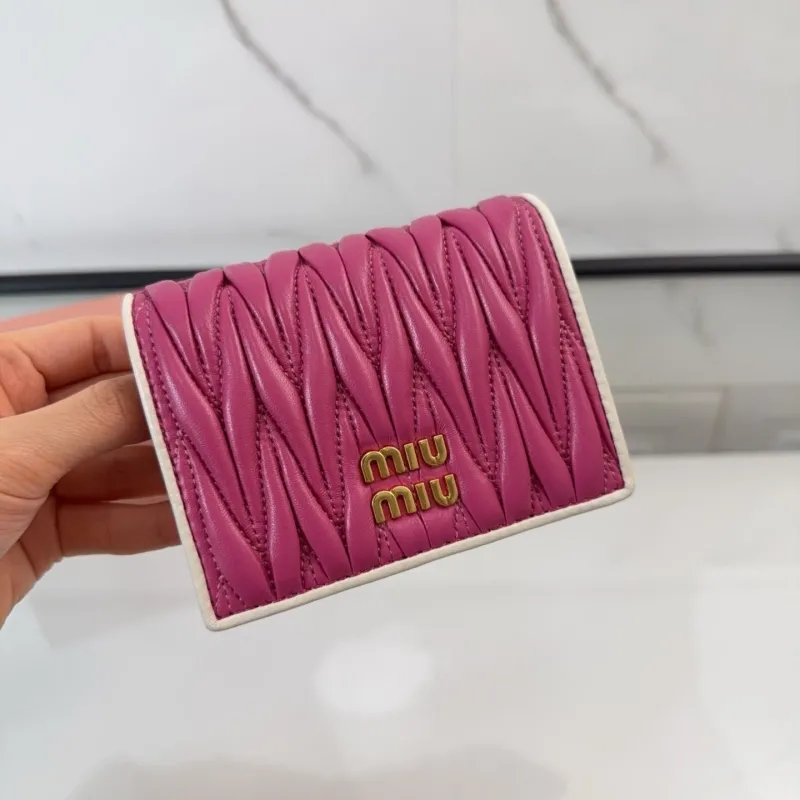 Miu Miu Pink Quilted Leather Wallet SKU 116 - Image 5