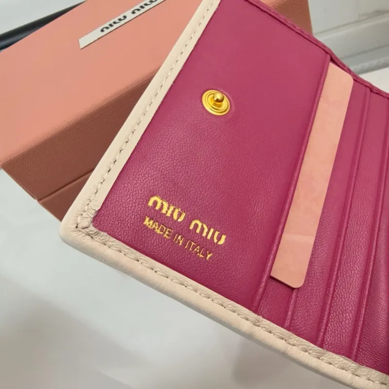 Miu Miu Pink Quilted Leather Wallet SKU 116 - Image 7