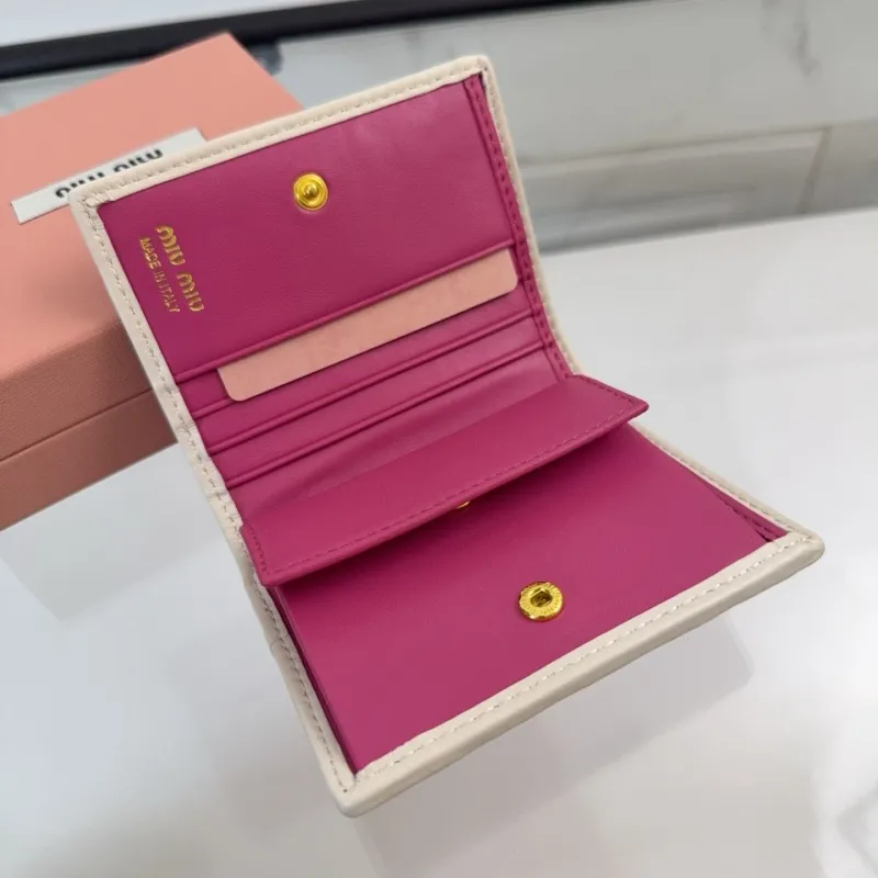Miu Miu Pink Quilted Leather Wallet SKU 116 - Image 8
