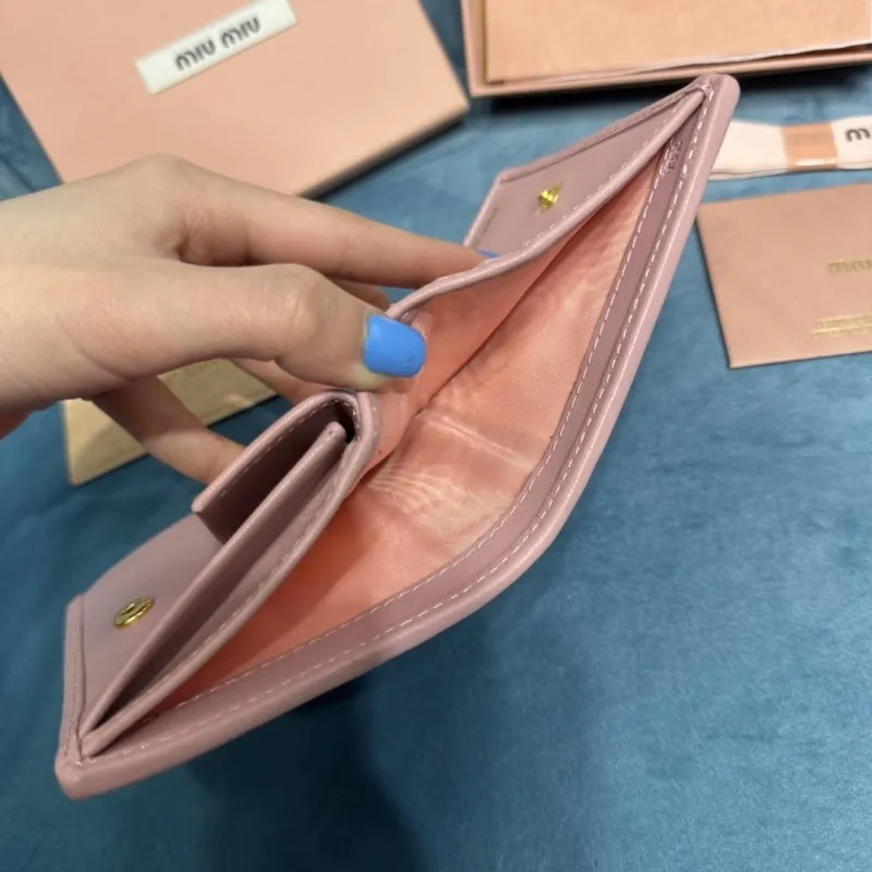 Miu Miu Pink Matelassé Compact Wallet - Image 7