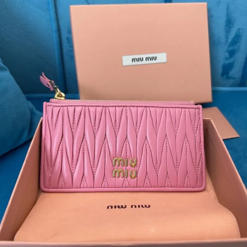 Miu Miu Pink Zip Card Holder