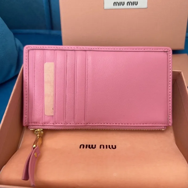 Alternative view of Miu Miu Pink Zip Card Holder