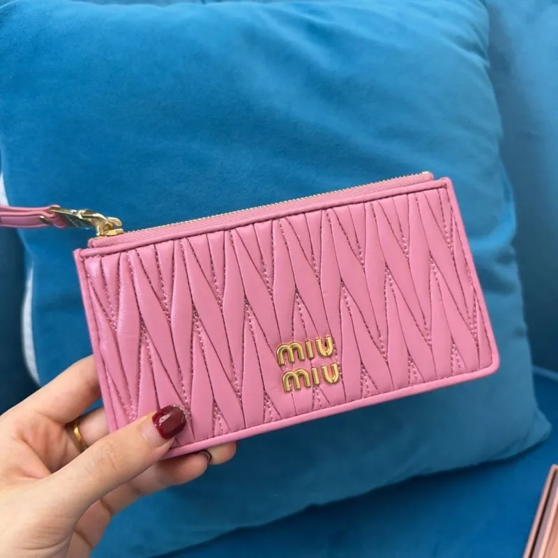 Miu Miu Pink Zip Card Holder - Image 3
