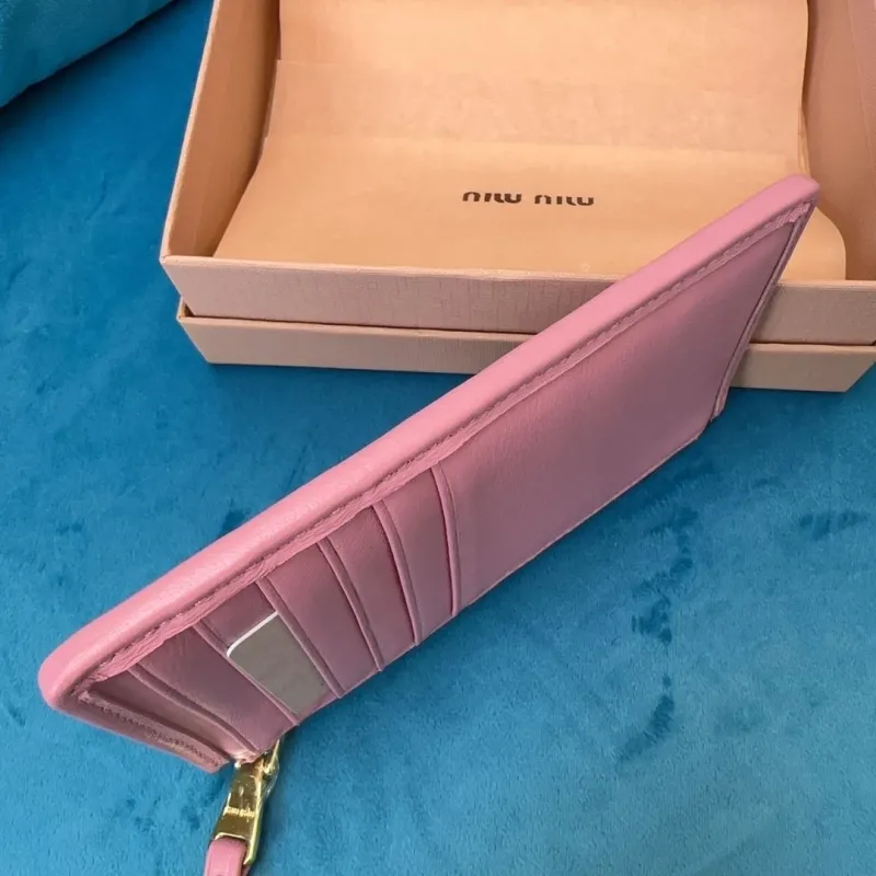 Miu Miu Pink Zip Card Holder - Image 5