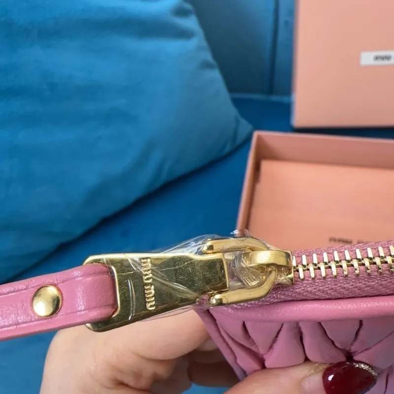 Miu Miu Pink Zip Card Holder - Image 6