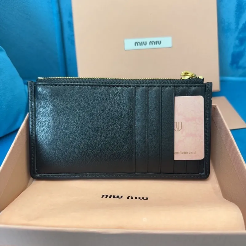 Alternative view of Miu Miu Black Quilted Zip Card Wallet