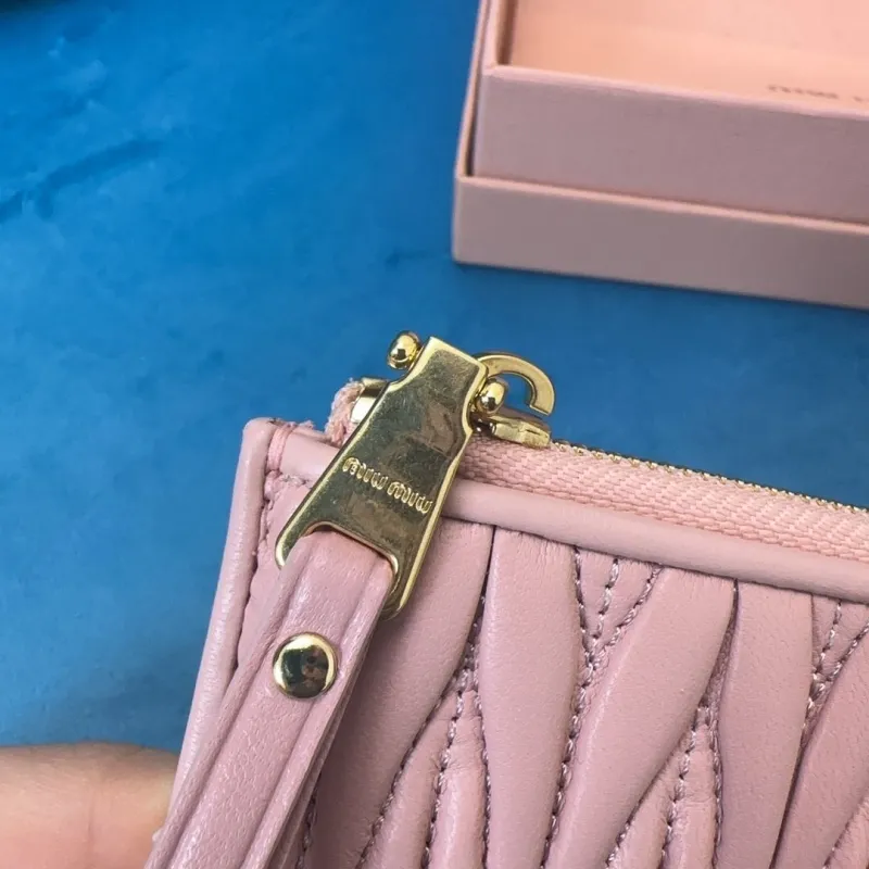 Miu Miu Pink Quilted Zipper Wallet - Image 5