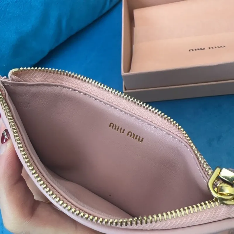 Miu Miu Pink Quilted Zipper Wallet - Image 8