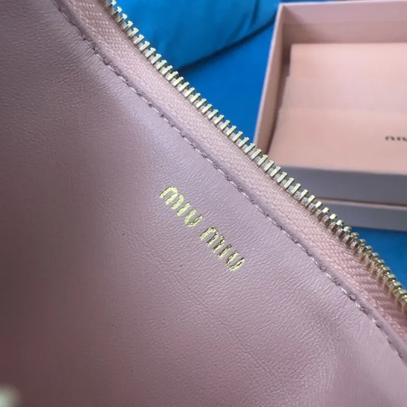 Miu Miu Pink Quilted Zipper Wallet - Image 9