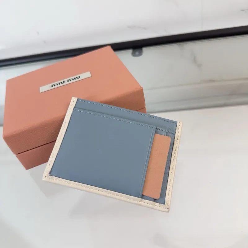 Alternative view of Miu Miu Light Blue Leather Card Holder
