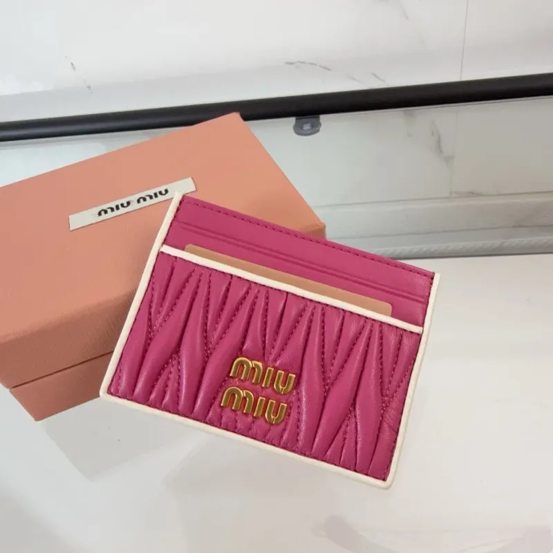 Miu Miu Pink Leather Card Holder
