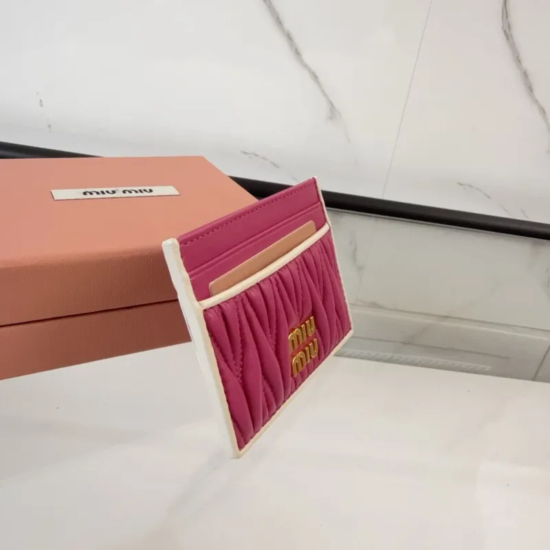 Miu Miu Pink Leather Card Holder - Image 3