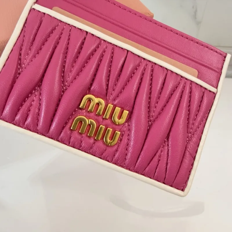 Miu Miu Pink Leather Card Holder - Image 4
