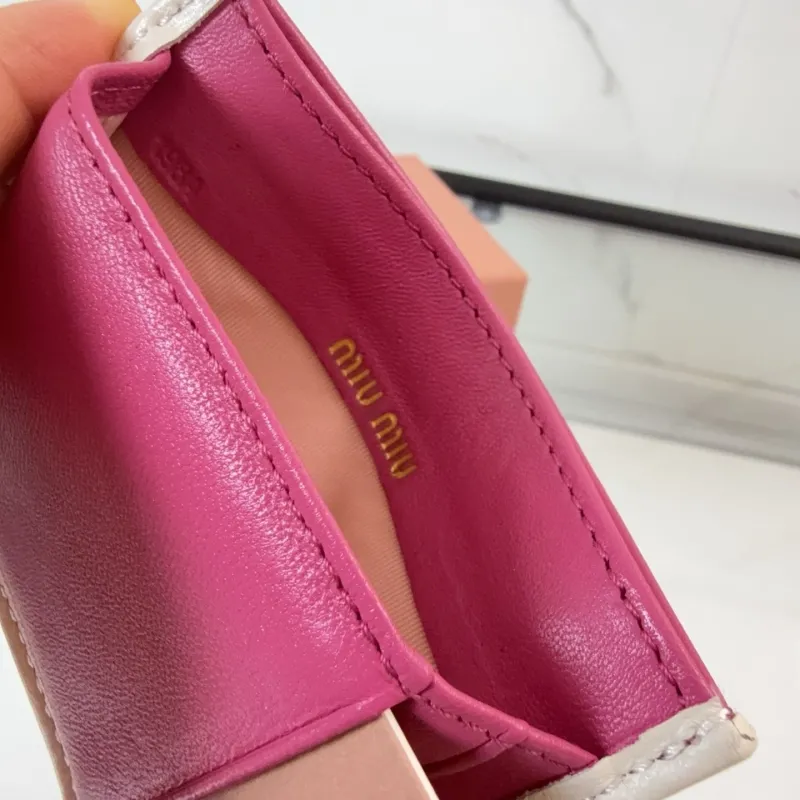 Miu Miu Pink Leather Card Holder - Image 7