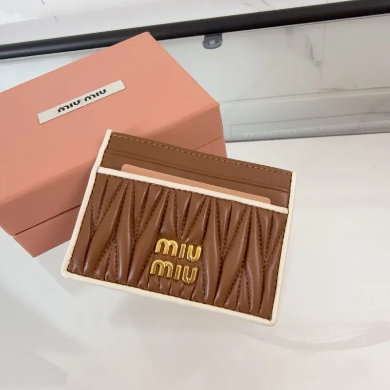 Miu Miu Brown Leather Card Holder