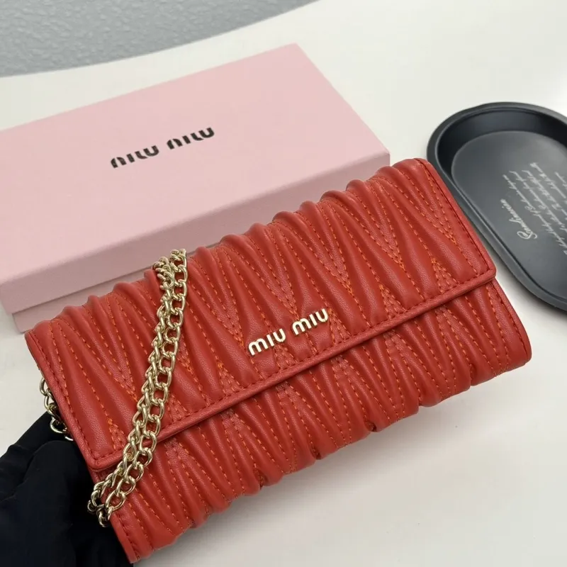 Miu Miu Red Chain Wallet Bag