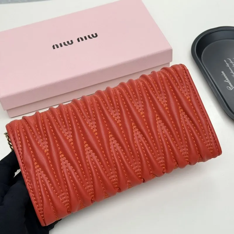 Miu Miu Red Chain Wallet Bag - Image 4