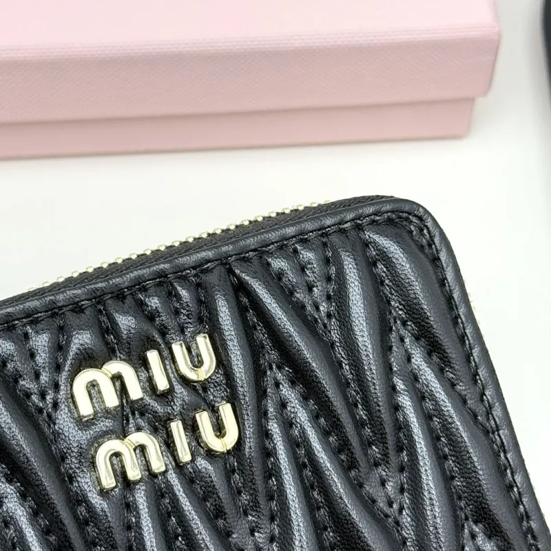 Miu Miu Black Quilted Zip Wallet - Image 5