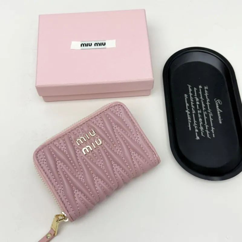 Alternative view of Miu Miu Pink Quilted Zip Wallet