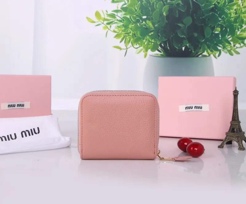 MIU MIU Pink Leather Zip Wallet - Image 3