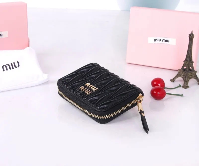 Miu Miu Black Quilted Zip Wallet - Image 4