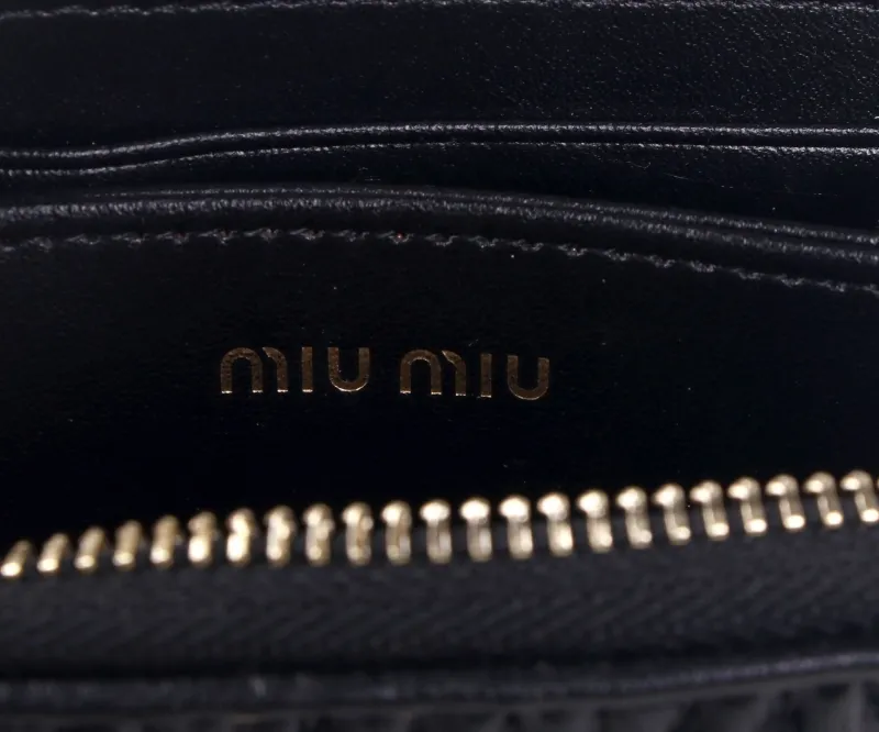 Miu Miu Black Quilted Zip Wallet - Image 8