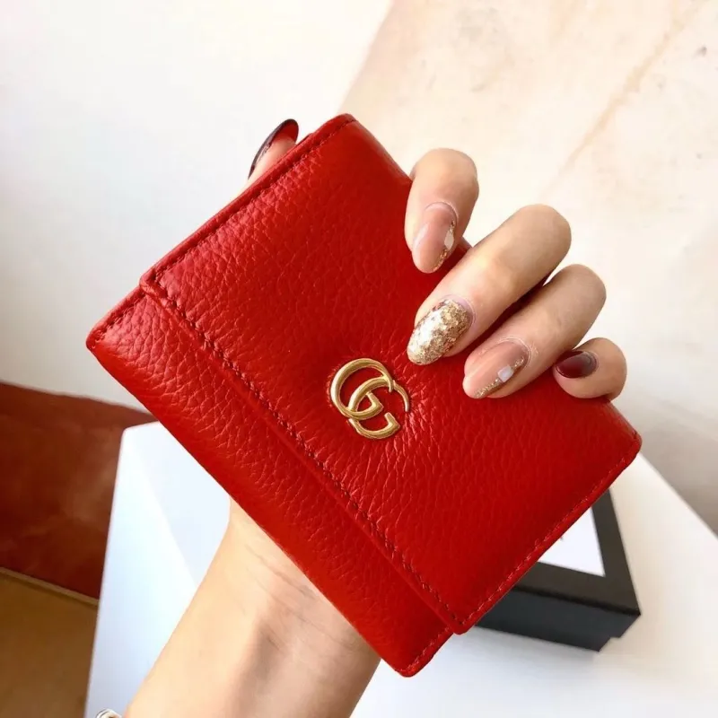 Gucci Red Leather Compact Wallet