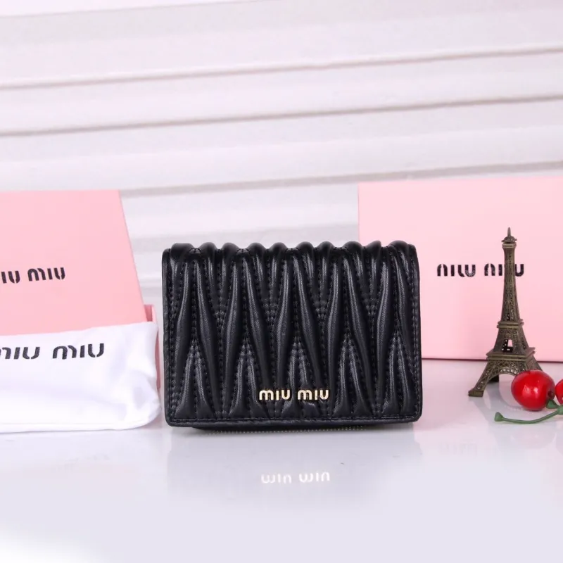 Miu Miu Black Quilted Wallet 165