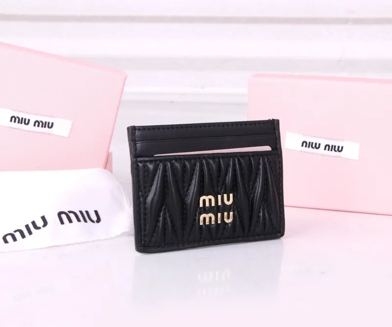 Alternative view of MIU MIU Black Leather Card Holder