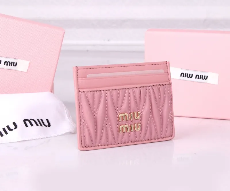 Alternative view of MIU MIU Pink Quilted Card Holder Wallet