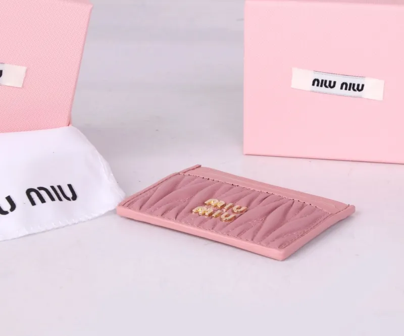 MIU MIU Pink Quilted Card Holder Wallet - Image 5
