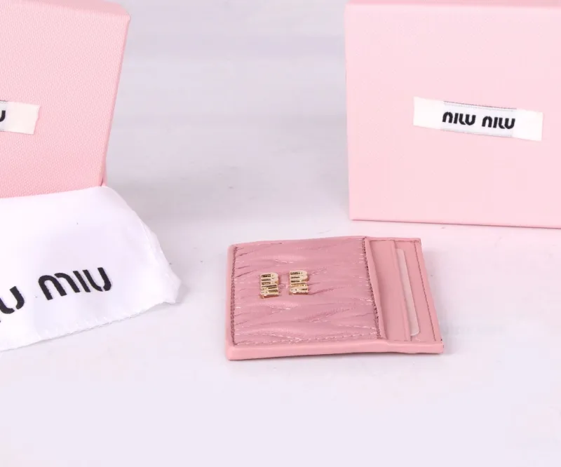 MIU MIU Pink Quilted Card Holder Wallet - Image 6
