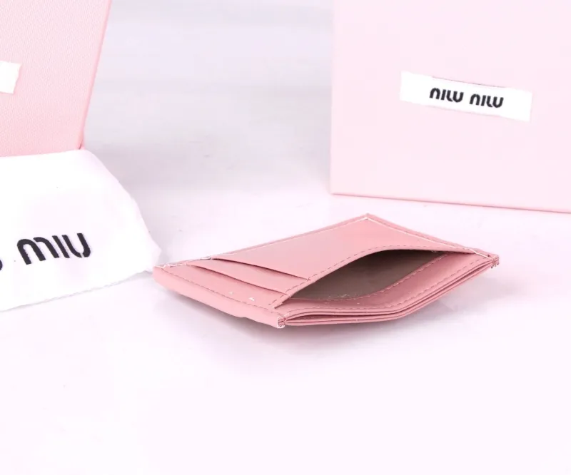 MIU MIU Pink Quilted Card Holder Wallet - Image 8