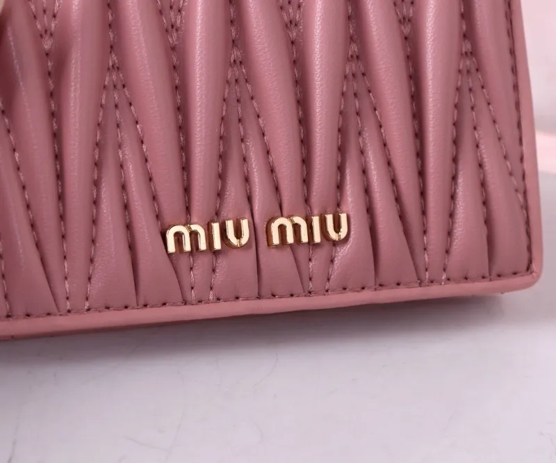 MIU MIU Pink Quilted Leather Wallet - Image 3
