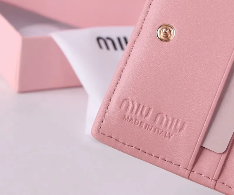 MIU MIU Pink Quilted Leather Wallet - Image 9