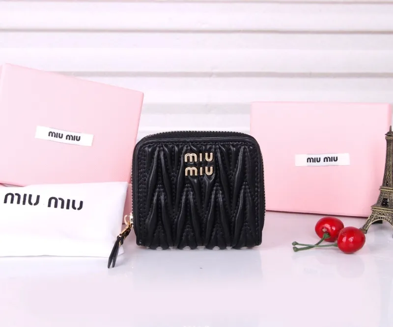 Miu Miu Black Zip Around Wallet