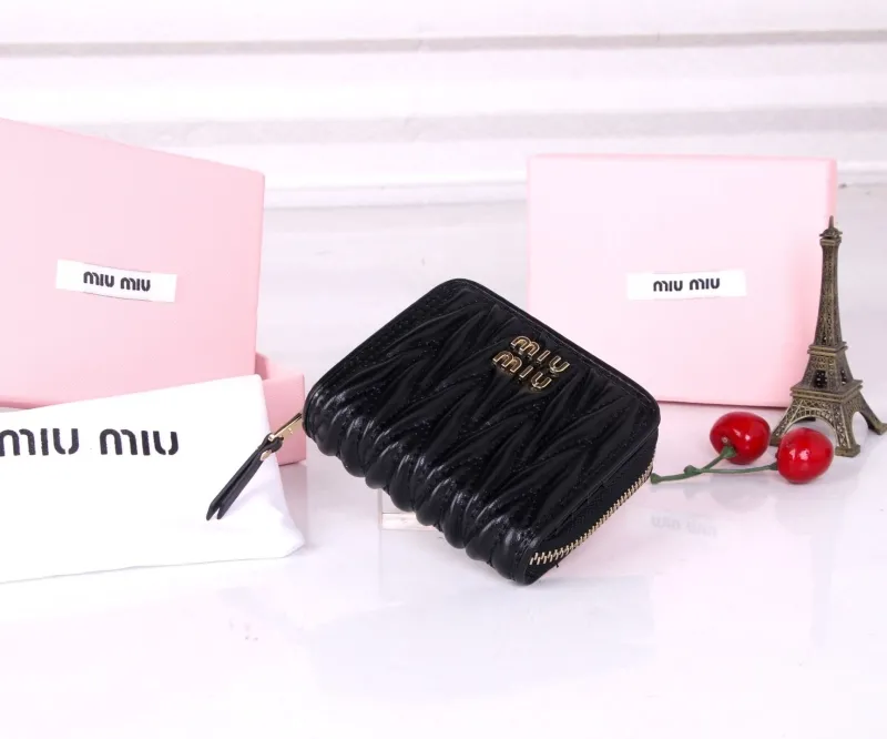 Miu Miu Black Zip Around Wallet - Image 5