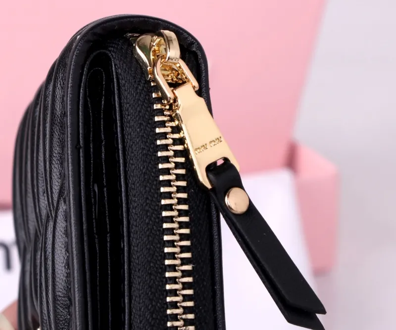 Miu Miu Black Zip Around Wallet - Image 7