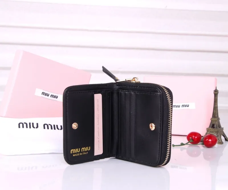 Miu Miu Black Zip Around Wallet - Image 8